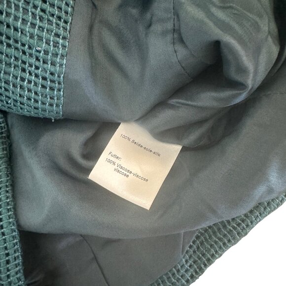 Akris Punto Front Zip Up Jacket Women's Textured 100% Silk Green, Size S - Picture 5 of 9